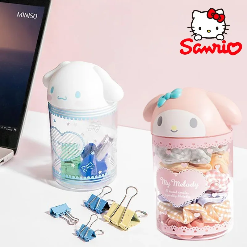 

MINISO Cinnamoroll My Melody Sanrio Mini Flip Storage Bucket Anime Student Desktop Cute Pen Holder Storage Toys Bucket Gift