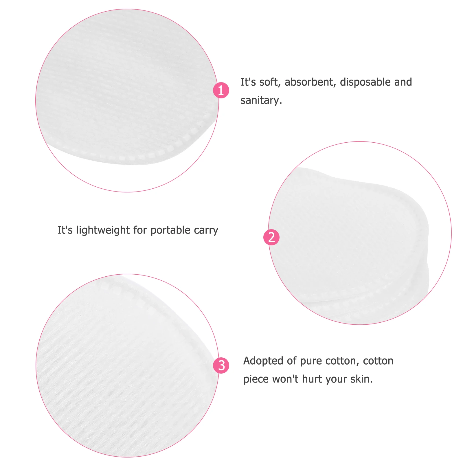 

60 Pcs Cotton Wash Towel Facial Cleansing Pads Cleanser for Face Round Makeup Remover