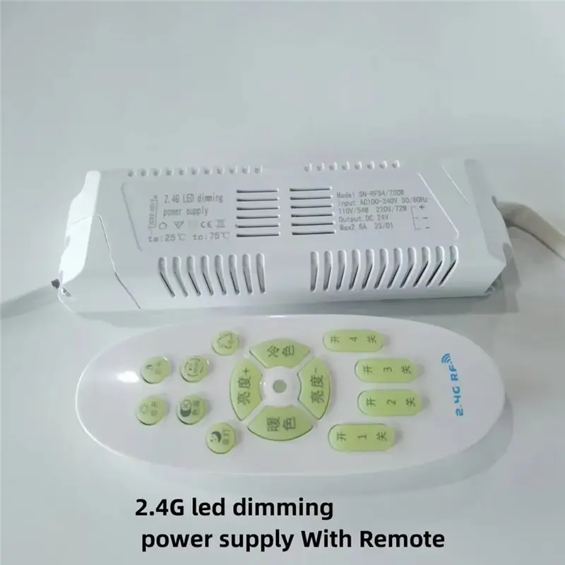 ABZW 2.4G Alimentatore dimmerabile AC110V 220V 54-72W Uscita per la regolazione della striscia LED a doppio colore