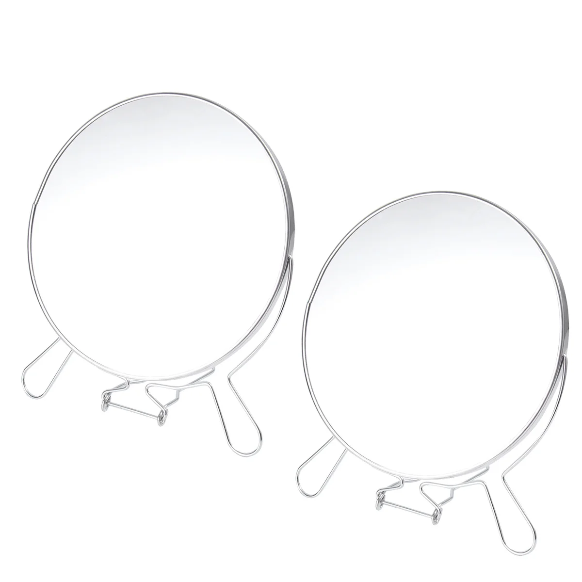 2 Stück doppelseitiger Make-up-Spiegel, 20,3 cm, Metall, Glas, 360 Grad drehbar, verstellbar, Kosmetikspiegel für Badezimmer, Theke, Schreibtisch