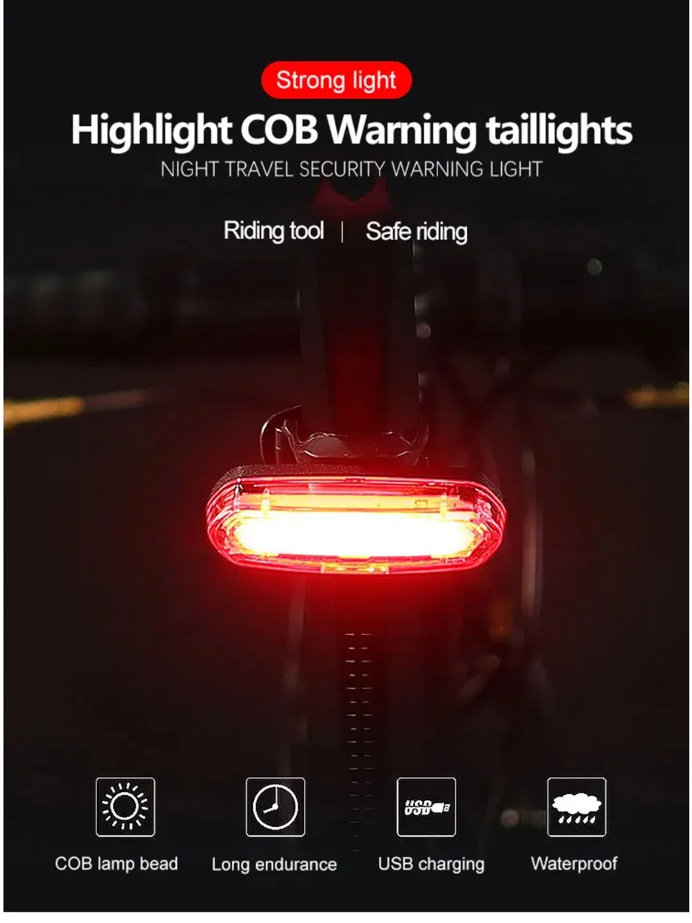 AliExpress XIWANGFIRE Bicycle Taillight MTB Red Bike Rear Light USB Rechargeable LED Cycling Bike Warning Light Mountain Bicycle Lamp