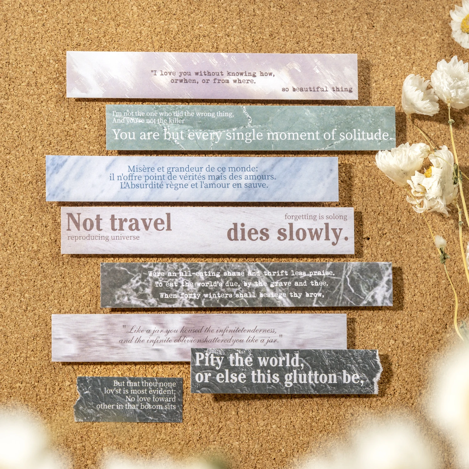 100 خطًا من الشعر على سلسلة الحب، كتاب ملصقات للمناظر الطبيعية بنص إنجليزي عتيق، مواد مجلة إبداعية يمكنك صنعها بنفسك، أدوات مكتبية مجمعة #3