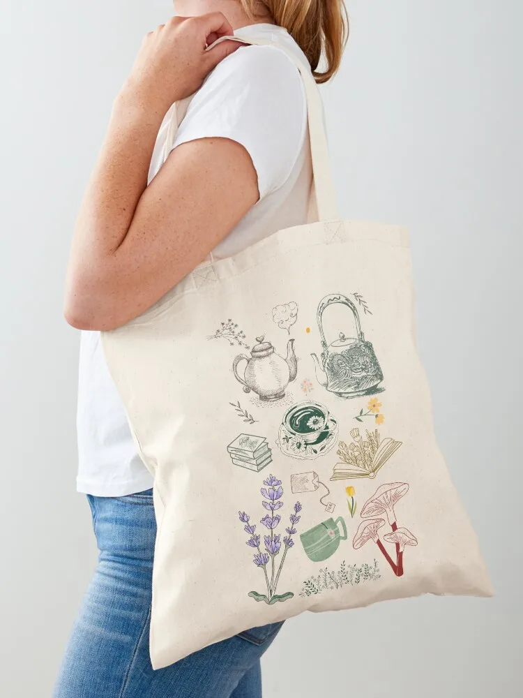 

Flower Books and Tea Tote Bag Custom bag Reusable bags Women's tote bag bags woman 2025