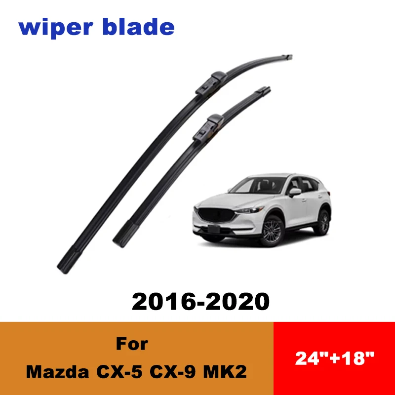 

For Mazda CX-5 CX-9 MK2 2016-2020 car front wiper blades silent wiper blades soft rubber windshield wipers accessories