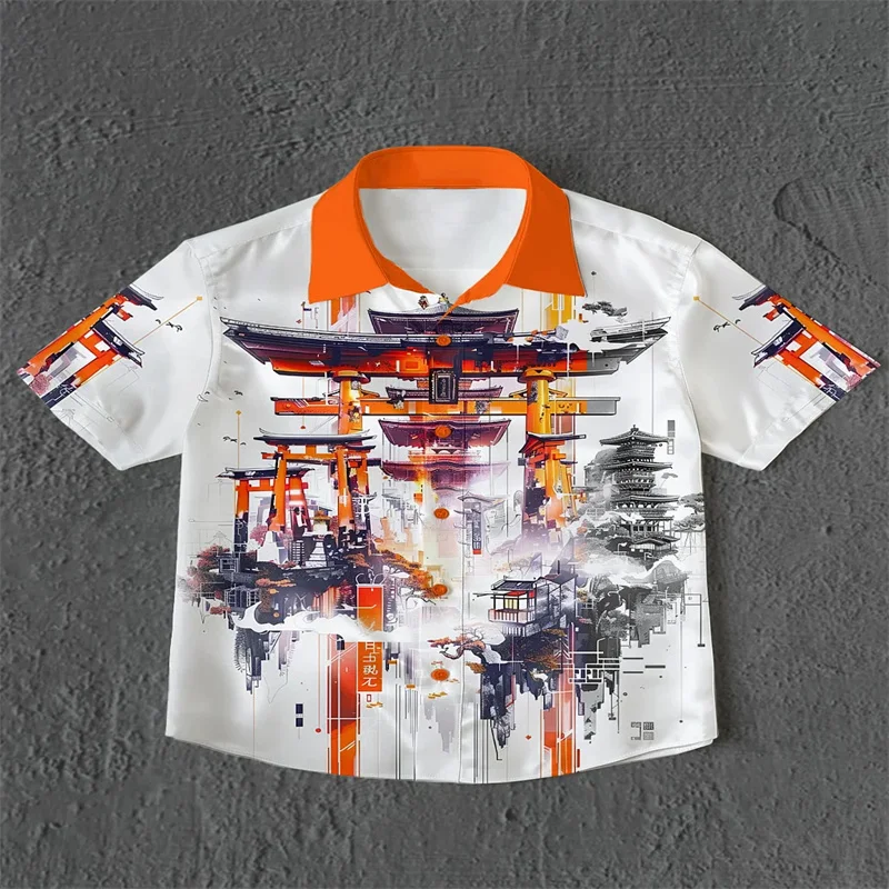 

2026 men's trendy printed shirts, men's and women's short sleeved shirts, fashionable and comfortable, casual