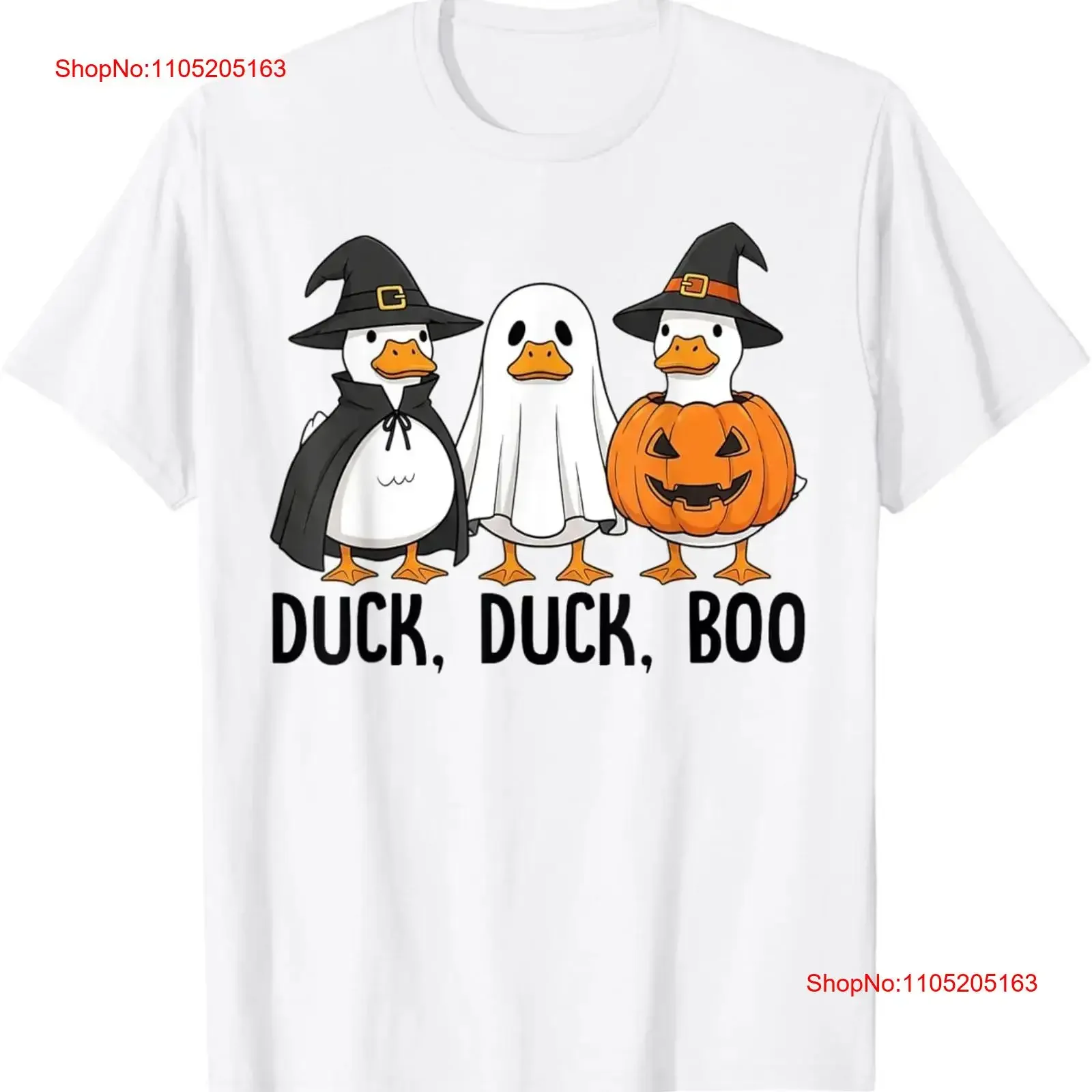 تي شيرت Duck Boo مضحك ريترو للهالوين تي شيرت عتيق مغسول للجنسين قابل للتنفس أنيق ملابس الشارع الناعمة أوم جرافيك قليلاً