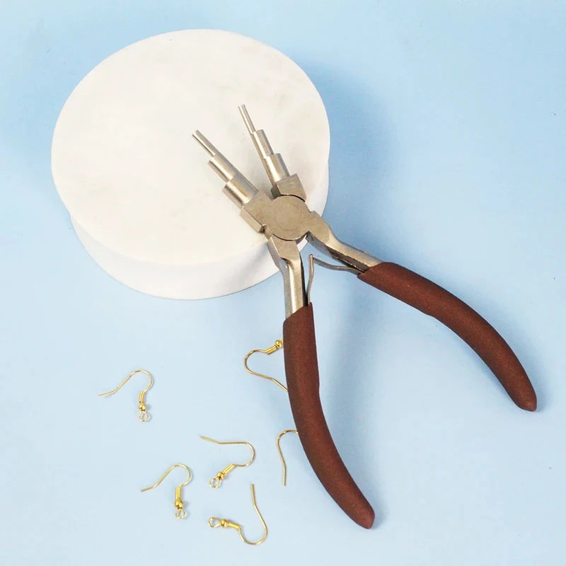 

5.9" Carbon Steel Jewelry Pliers - Round & Needle Nose for 3-10mm Rings DIY Wire Looping & Bail Making Professional Craft Tool