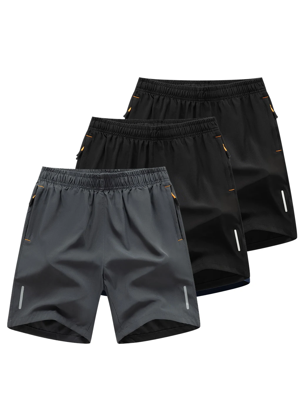 

Men's Drawstring Waist Sports Shorts Three-Piece Set, Suitable For Running Clothing, Activity Light Breathable Fabric