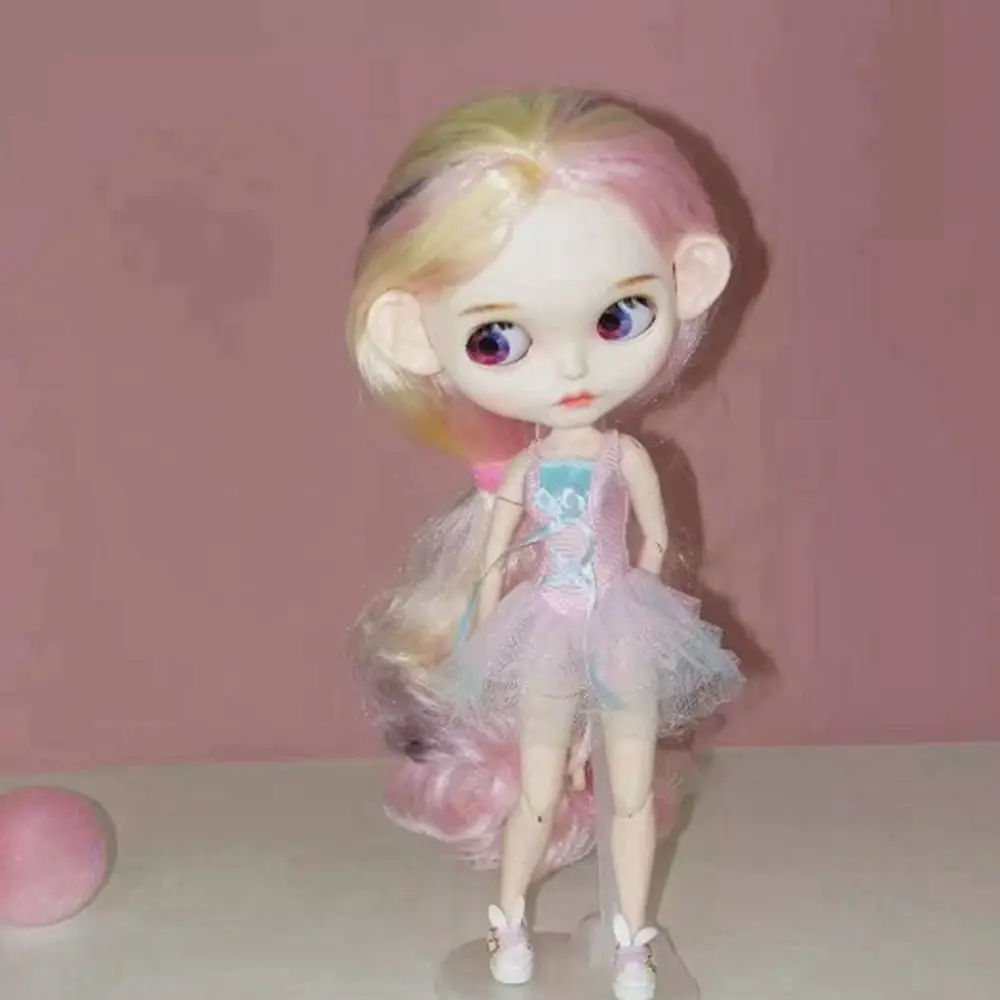 Fashion Elegant T-shirt Dresses Cute DIY Accessories Party Clothes Mini Doll Simple Dresses for azone19 ICY DBS Dolls