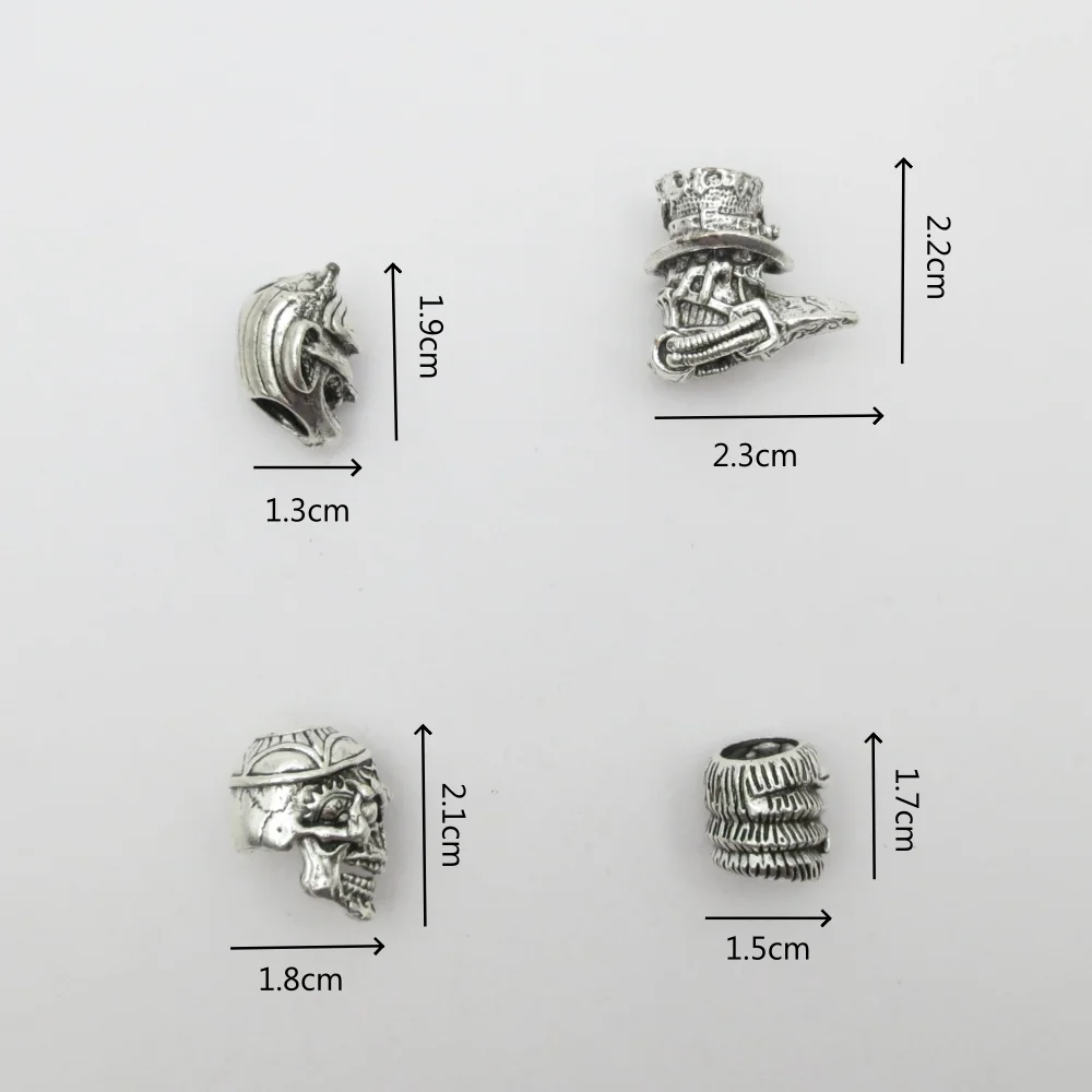 2 قطعة/المجموعة الجمجمة خوذة الحفرة الكبيرة الخرز الشعر جديلة Dreadlock اللحية الخرز قلادة عقد دي اي واي للنساء مجوهرات اكسسوارات