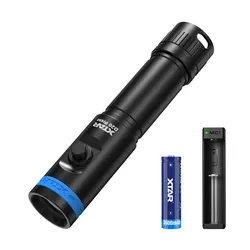 XTAR-linterna de buceo D20press, linterna LED portátil de alta potencia de 1200 lúmenes, resistente al agua, con batería recargable de 18650 mah, 3500