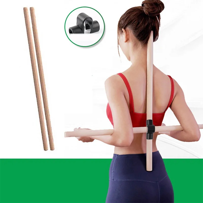 Wooden Yoga Pole Open Shoulder Beauty Back Posture Corrector Multipurpose Pranayama Stick For Dance Body Sculpting Home Fitness