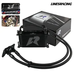 Oil Cooler Kit 19 Row Mout Filter Adapter For BMW Mini Cooper S Supercharger Engine R56 Turbo 1.6L 2006-2012 Aluminum Black