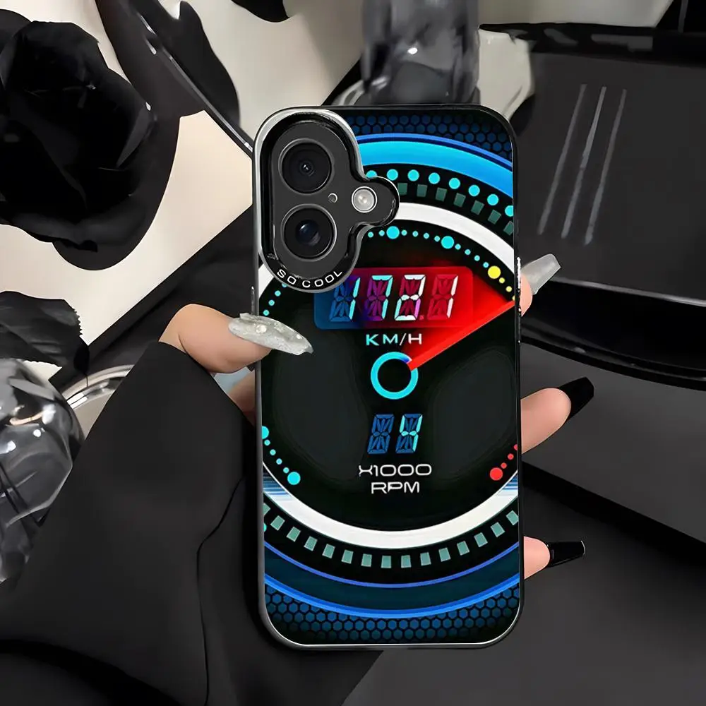

Luxury Car Dashboard Phone Case For IPhone 16 15 14 13 12 Pro Max 11 2024 Fashion Couple Black White Cool