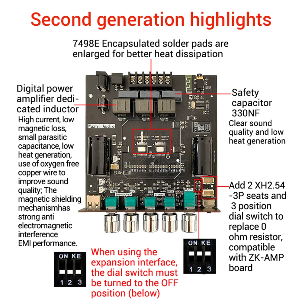 HT21-2G Papan Amplifier Suara Digital 160W * 2 + 200W 2.1 Saluran Bluetooth Audio Power Amplifier Subwoofer AMP Modul TDA7498E