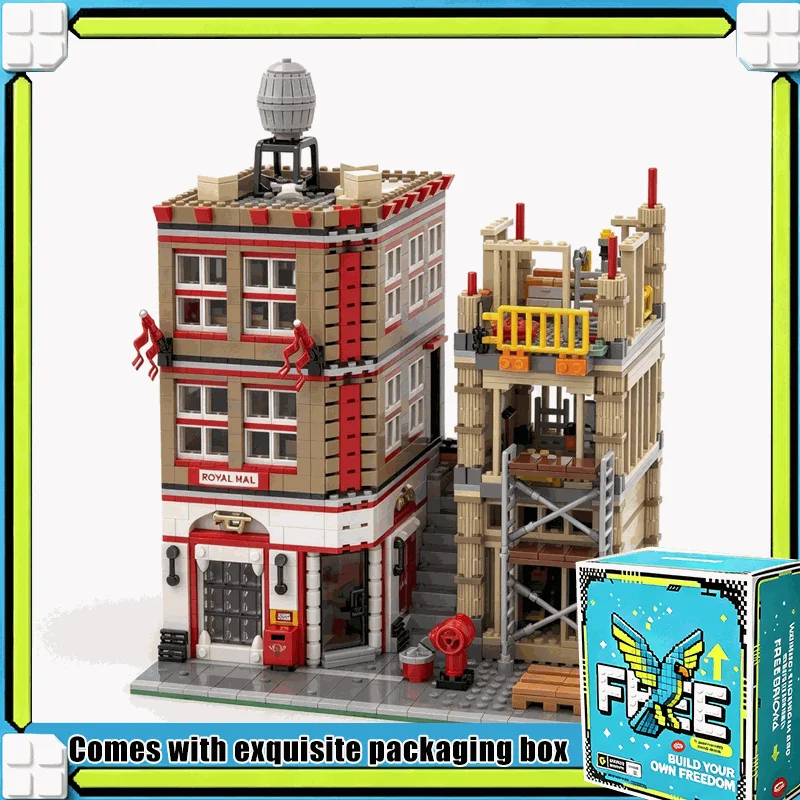 2211PCS Post Office And Construction Site Building Blocks Creative Modular City Street Model Set DIY Assembly Showcase Gift