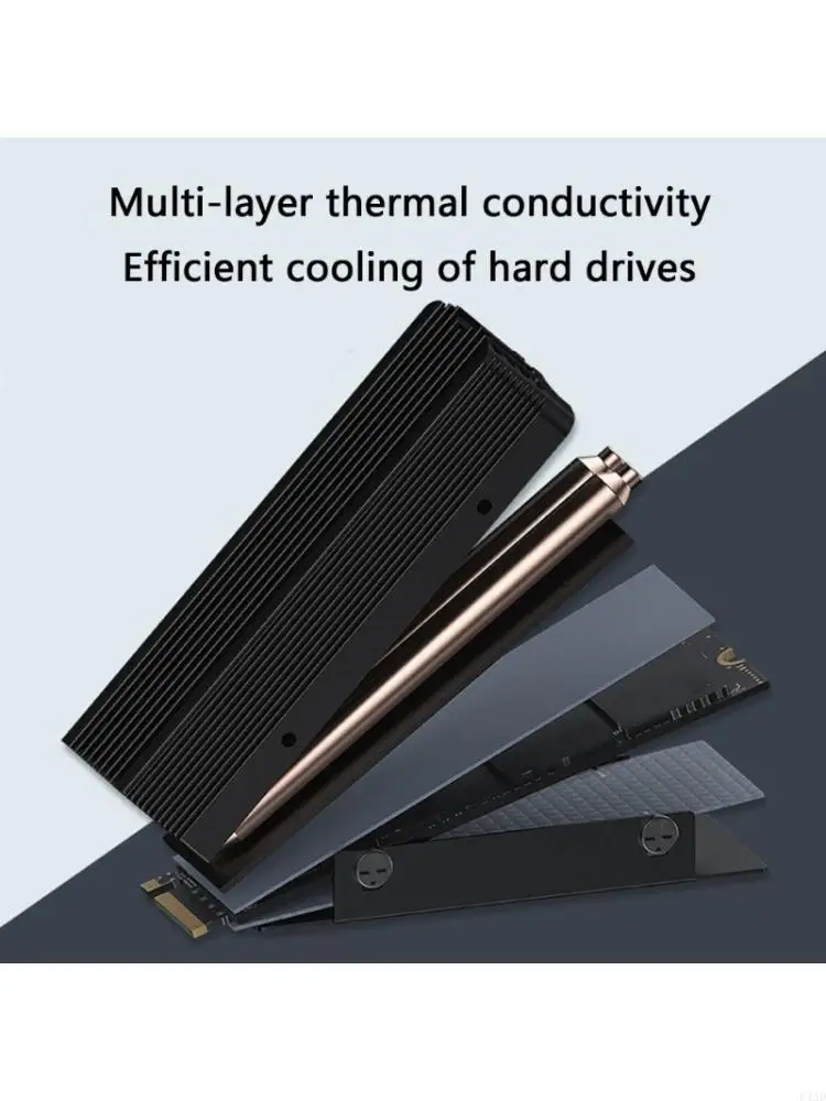 

F42D M.2 2280 SSD Heatsink Thermal Conductivity Metal Cooling Fan Heatsink 2280 NVME CPU Cooling Radiator Replacement