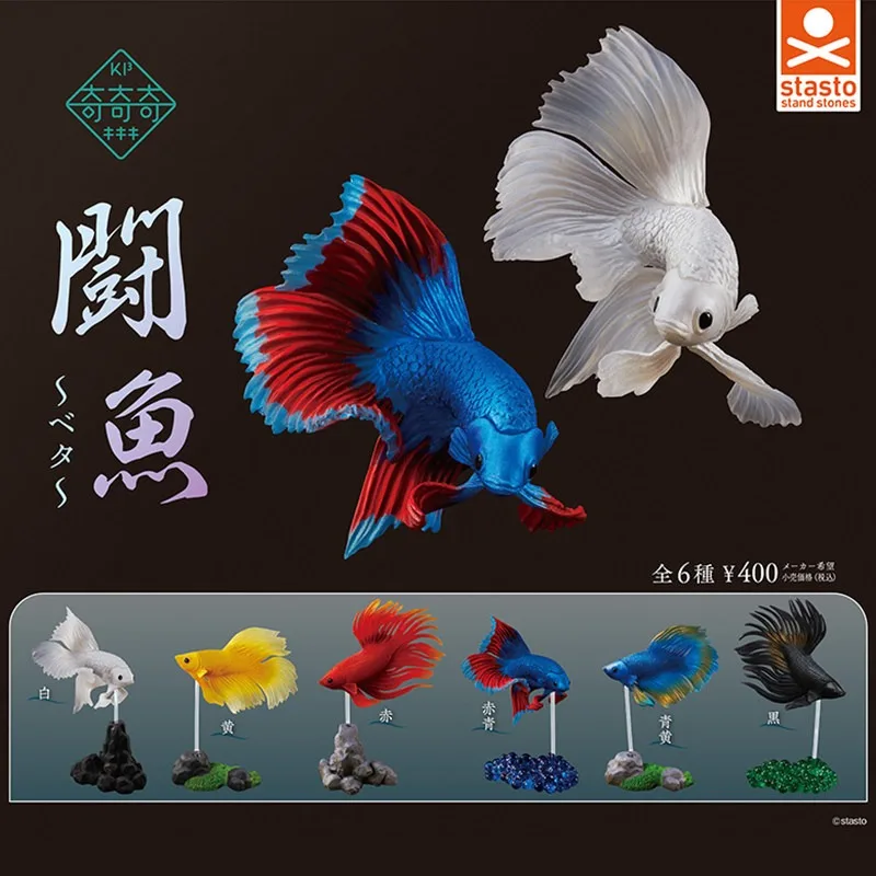 Original STASTO Japan Gashapon Figure Anime Cute Betta Fish Model Bettas Action Figurine Capsule Toys Creative Gift