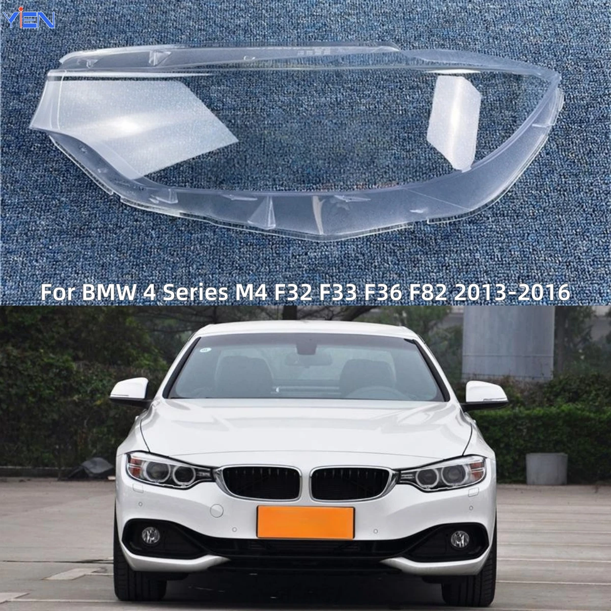 

For BMW 4 Series M4 F32 F33 F36 F82 2013 2014 2015 2016 Automotive Parts and Accessories Front Headlamp Cover Glass Headlights