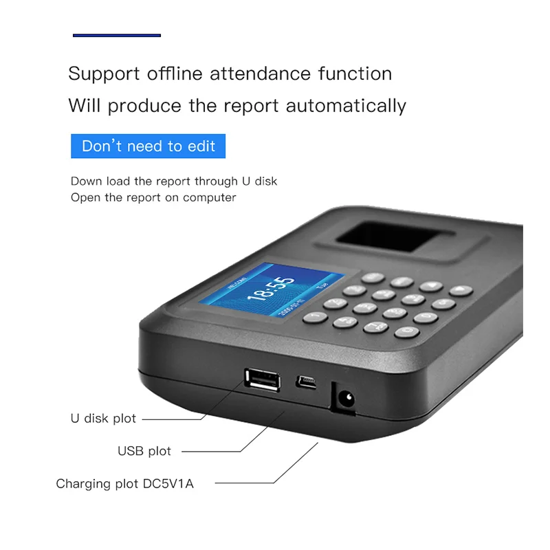 Employee work equipment Biometric fingerprint attendance machine, intelligent fingerprint attendance machine clock in recorder