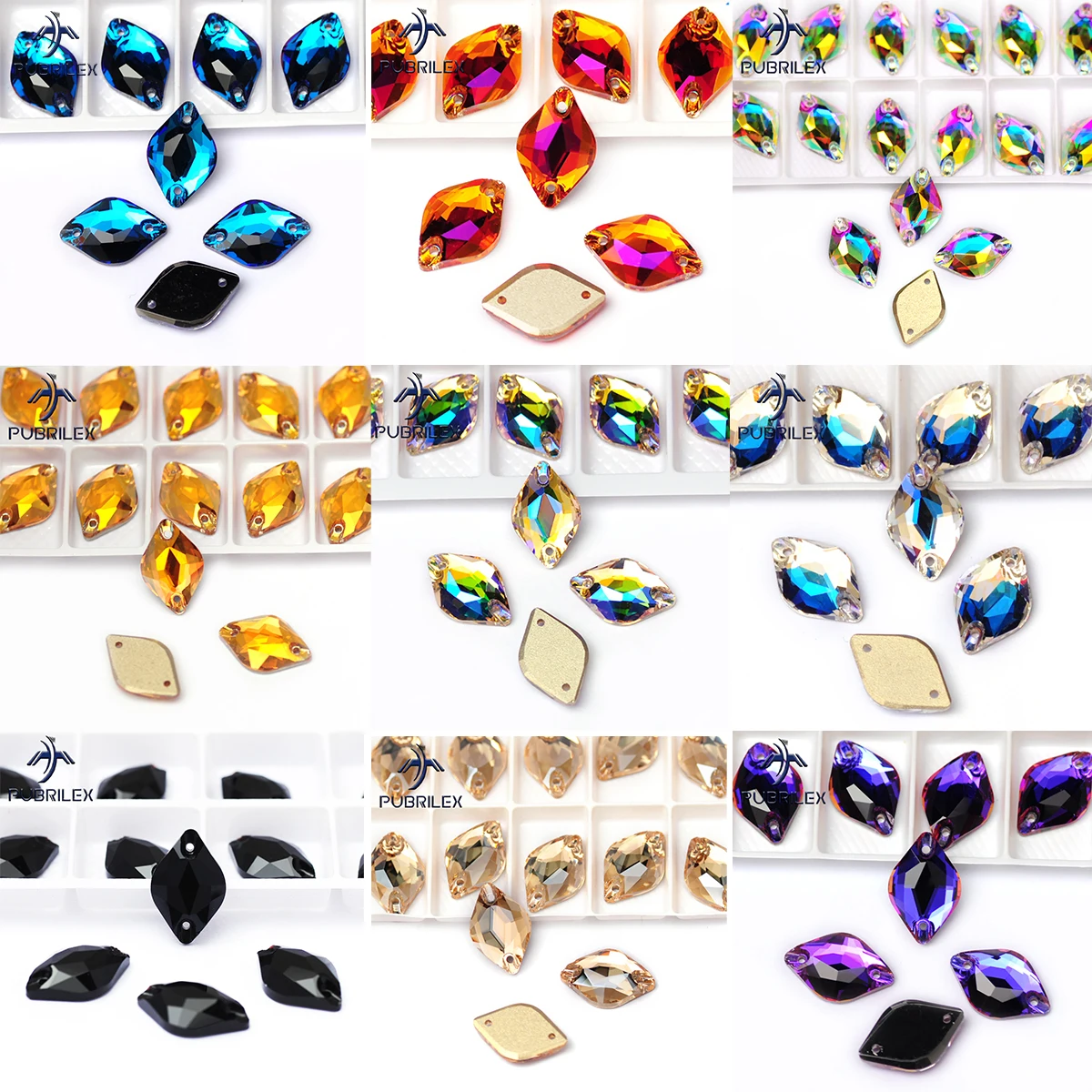 

PUBRILEX 3211 Lemon 9x14mm 12x18mm Boutique Sewing Crystal Glass Stones Chamfer Rhinestones Stones For Clothing