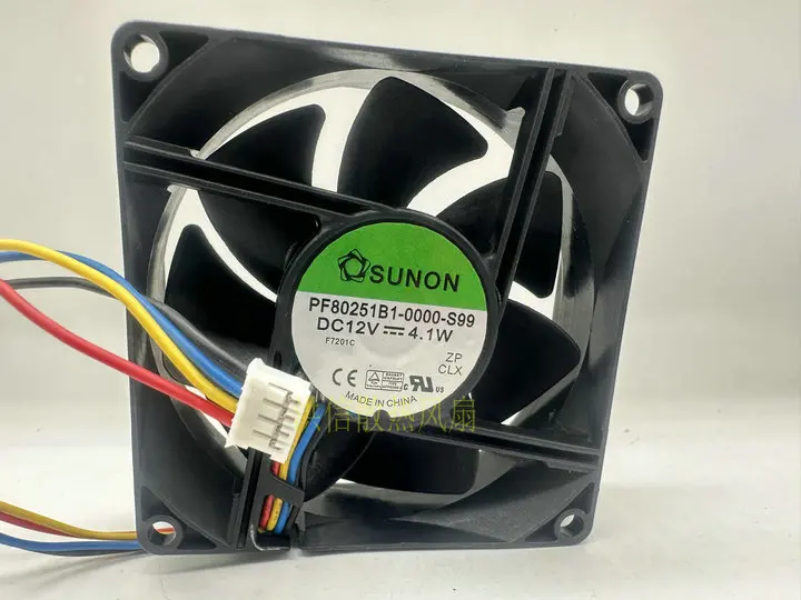 Ventilador de refrigeração do servidor SUNON-4-Wire, DC 12V, 4.1W, 80x80x25mm