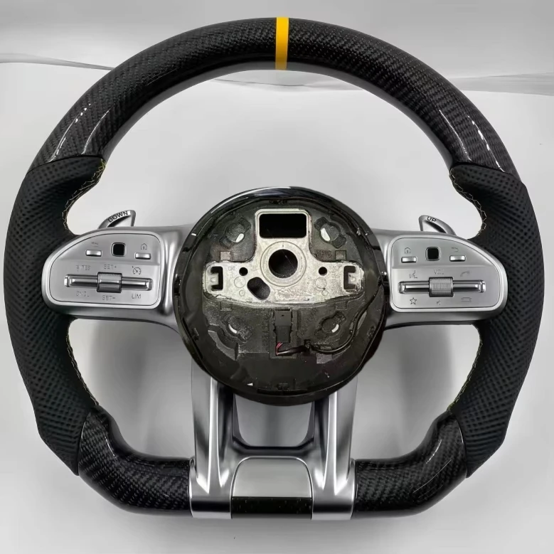 Auto Custom Carbon Fiber Car Steering Wheel for Mercedes Benz C63 E63 W213 W205 C43 A45 G63 G500 S63 GLC GLA45 GL-S63 AMG AA