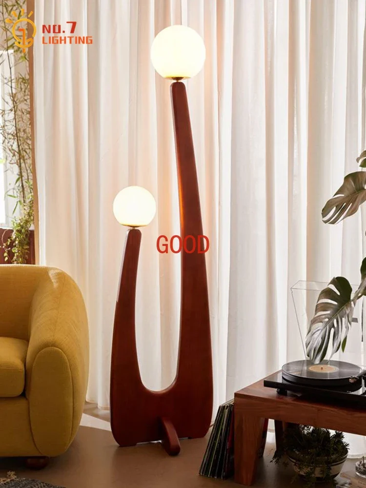 Danish Design Vintage Classical Solid Wood Floor Lamp LED E27 Corner Stand Lights Home Decor Living Room Bedroom Bedside Study