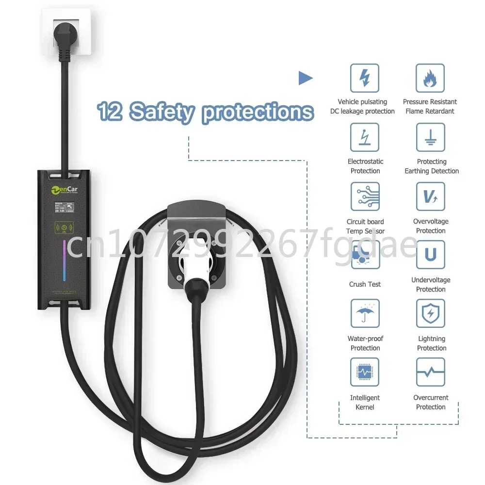 

Интеллектуальное электромобильное зарядное устройство 32 А 62196 кВт, портативное зарядное устройство для электромобиля с разъемом типа 2 IEC-2