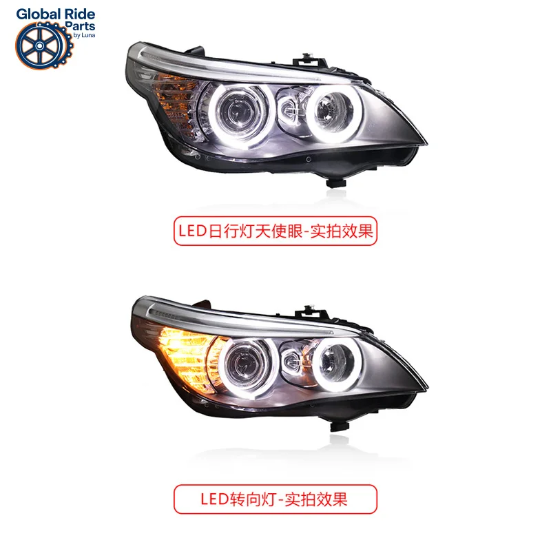 

Suitable for 03-10 BMW 5 Series E60 LED Angel Eyes High Bright Xenon Headlight Assembly