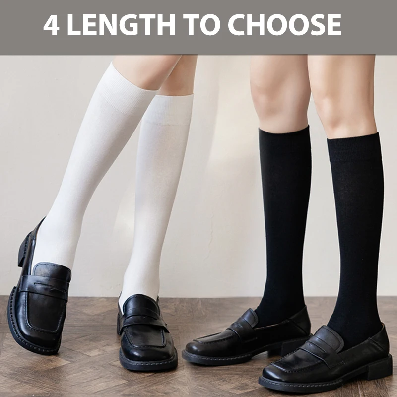 

Black White Velvet Lolita Short Long Socks Knee High Sock Fashion Kawaii Cosplay