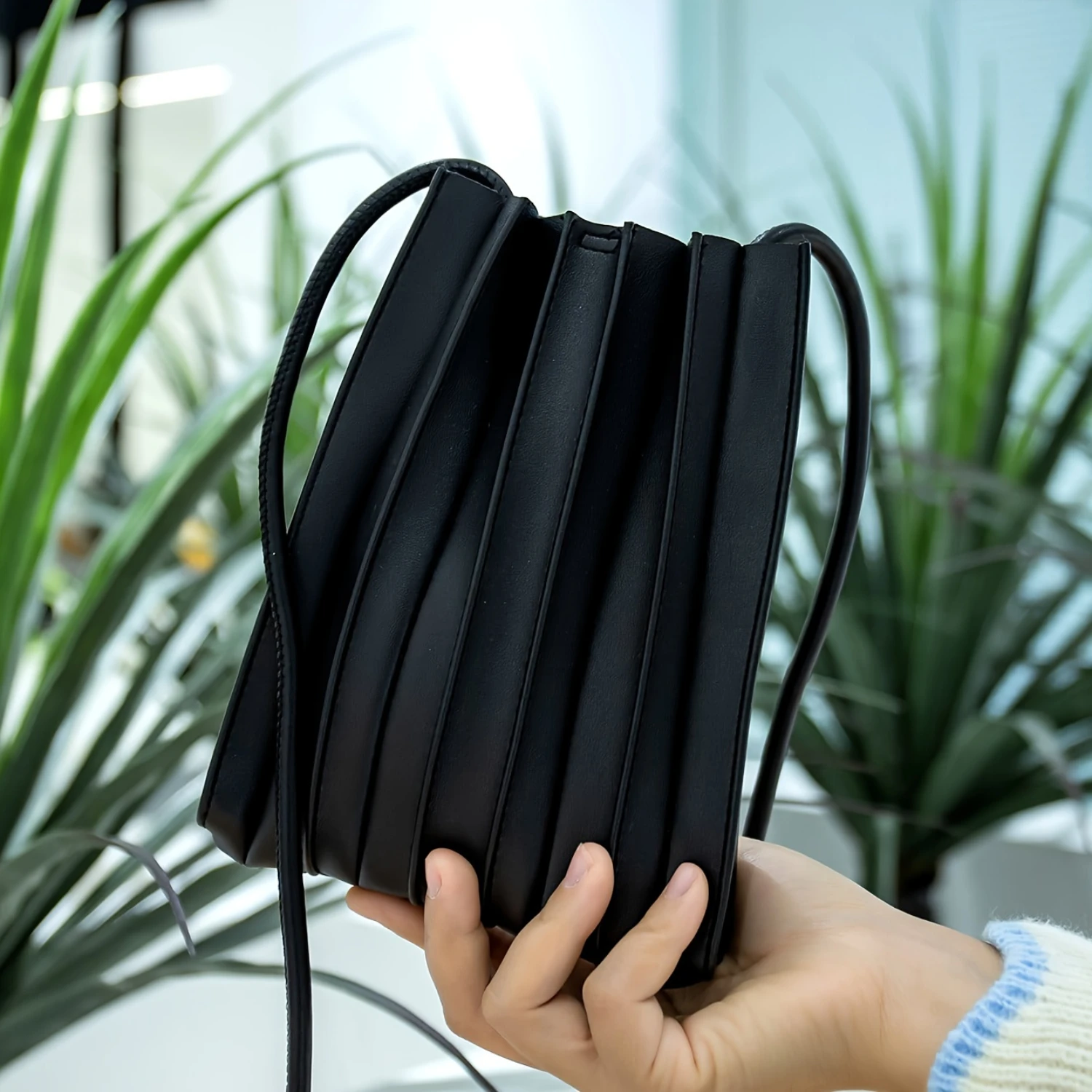 

Design Mini Shoulder Bag, Ruched Design Crossbody Bag, All-Match Solid Color Bag For Women