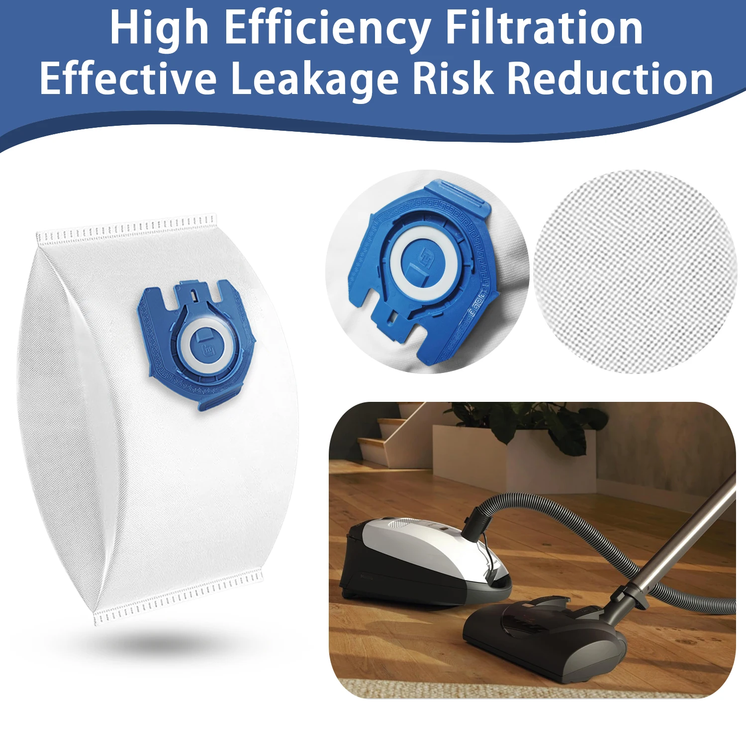 3D Airclean GN Vacuum Bags for Miele Classic C1/ Complete C1/Complete C2 Canister Vacuum Cleaner Accessories