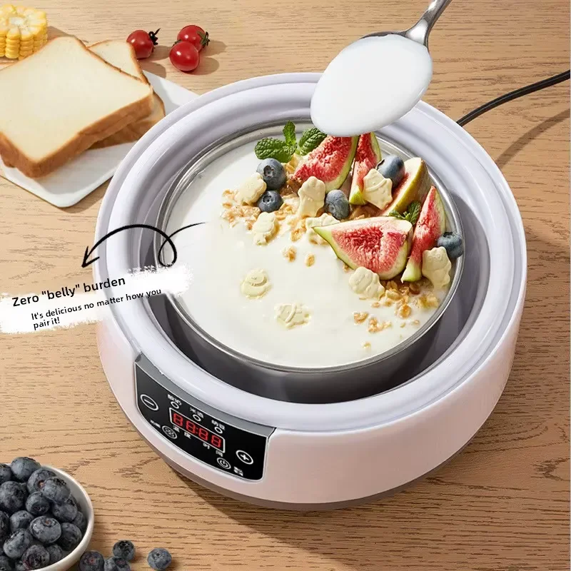 Smart Stainless Steel Yogurt Maker 110V Large Capacity Constant Temperature Fermentation Pot Household Automatic Liner