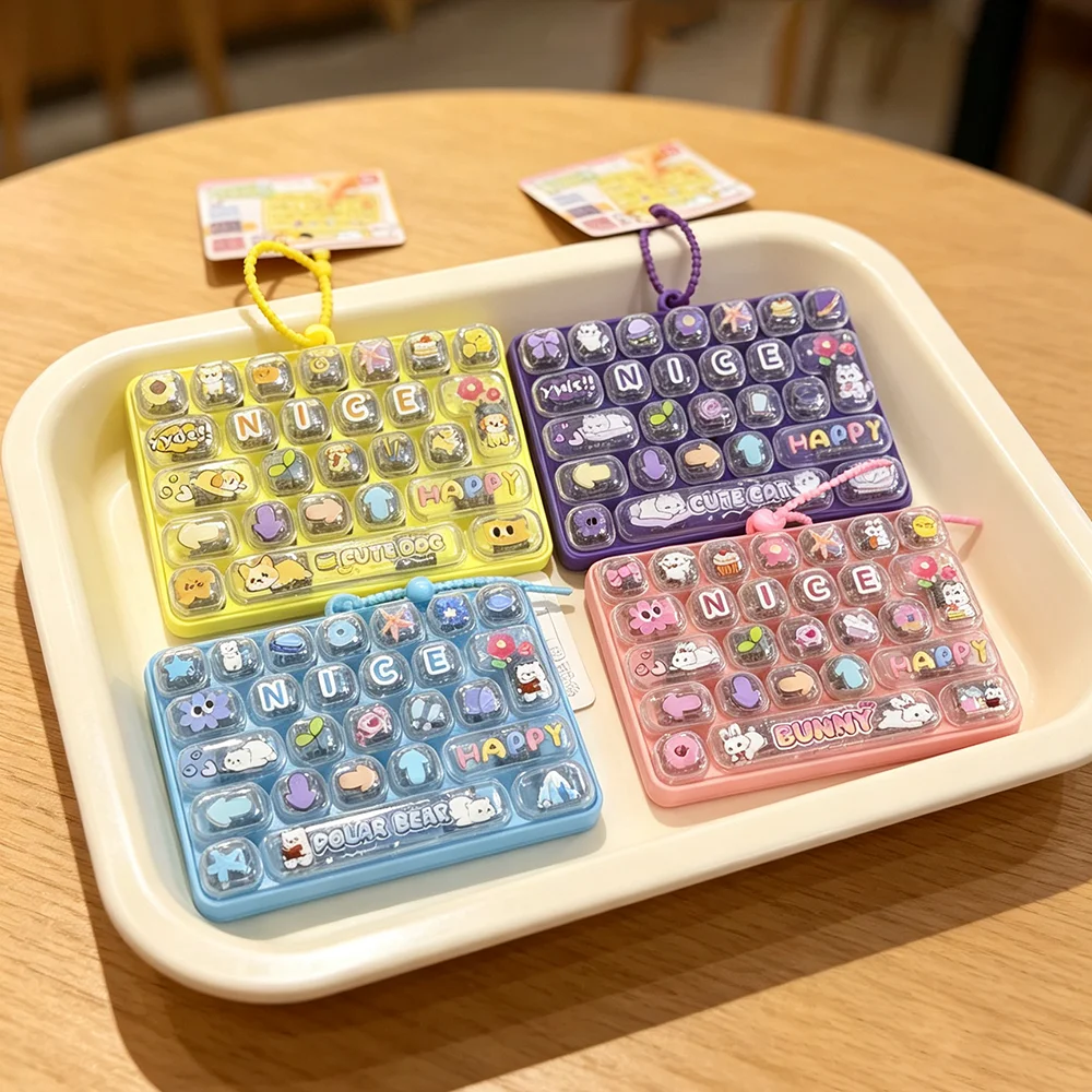 26 Key Press Fidget Toy Keyboard Style Stress Relief Pendant For Adult Party Favor Bag Decoration Gift
