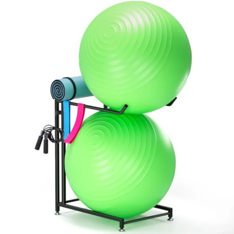 

Exercise Ball Holder - Medicine Ball Rack for 85cm Yoga Ball Yoga Mat Storage Garage Stability Ball Organizer Stand for Home Gy