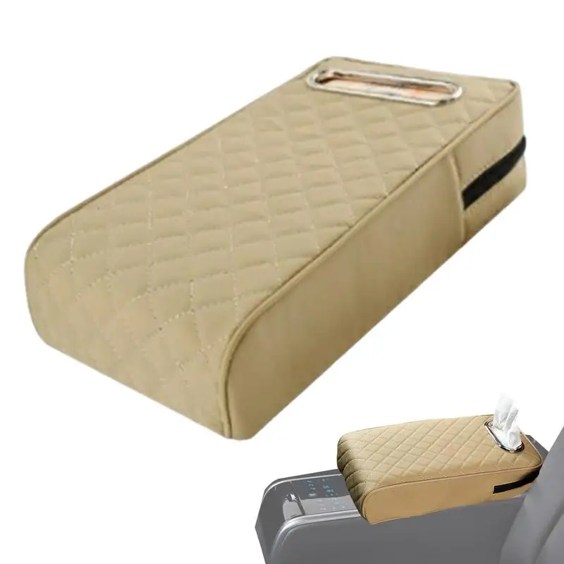 Car Armrest Cover Armrest Box Cushion Car Armrest Cushion With Tissue Holder Box Middle Console Covers Center Console Cushion