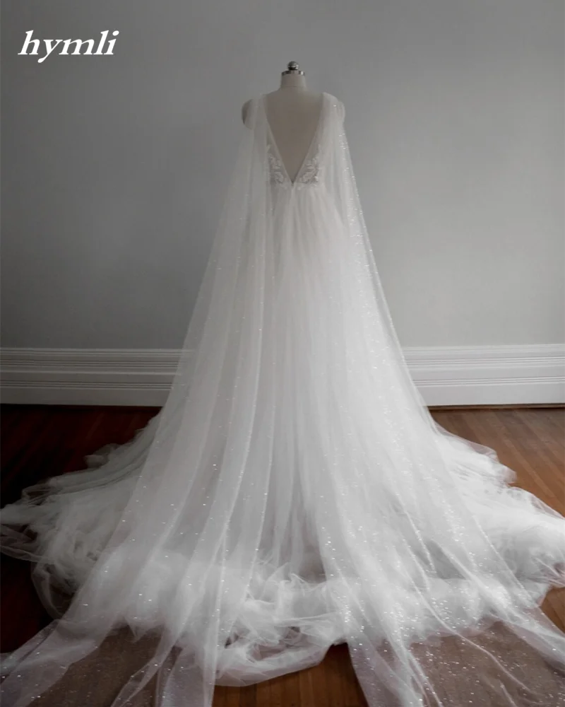 Glitter Tulle Wings Wedding Veil Cathedral Bridal Cape Veil