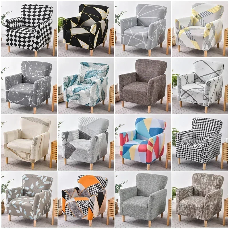 Single Armchair Slipcover Stretch Sofa Covers for Living Room Chair Cover with Anti Slip Foam Sticks Bar Counter Hotel Tub Club