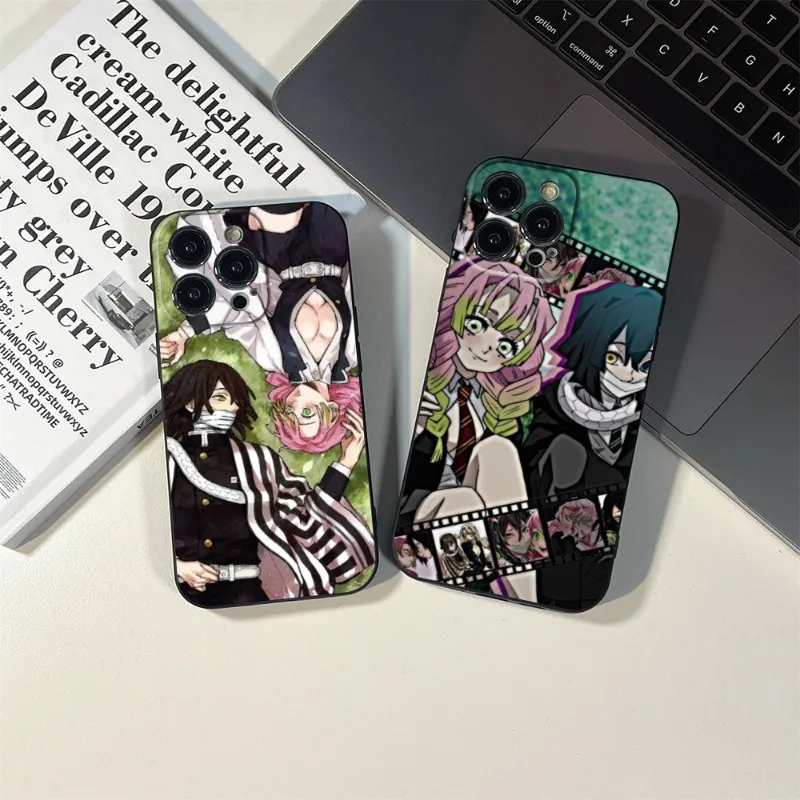 

Demon Slayer Kanroji Mitsuri Iguro Obanai Phone Case FOR IPhone 14 13 11 12 Pro 8 7 Plus MAX XR XS MINI SE 2020 Black Covers