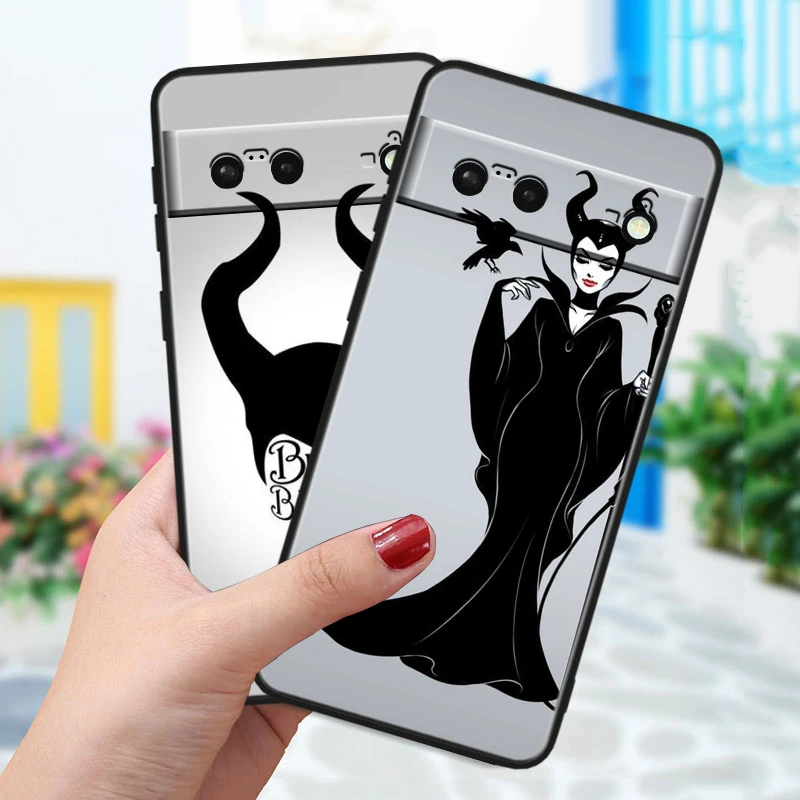 Disney Villain Witch Bad For Google Pixel 8 7A 7 6A 6 5A 5 4 4A XL 5G Black Silicon Shockproof Shell Phone Case