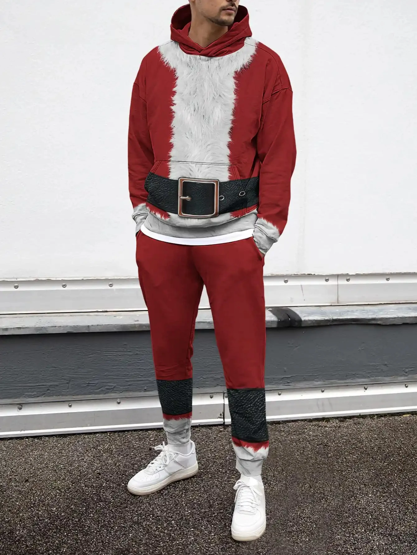 

Christmas Santa Claus Elk Men Creative Art Design 3D Print Harajuku Style Tracksuit Hoodie Trouser Pullover jogging 2Pc Sets