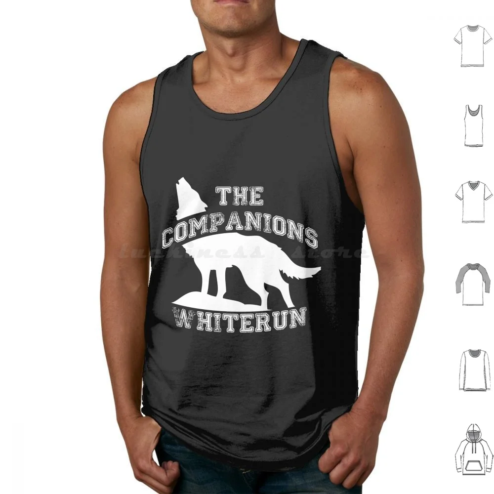 The Companions Of Whiterun-White Tank Tops Print Cotton Whiterun Companions Skyrim Bethesda Videogame Companion College