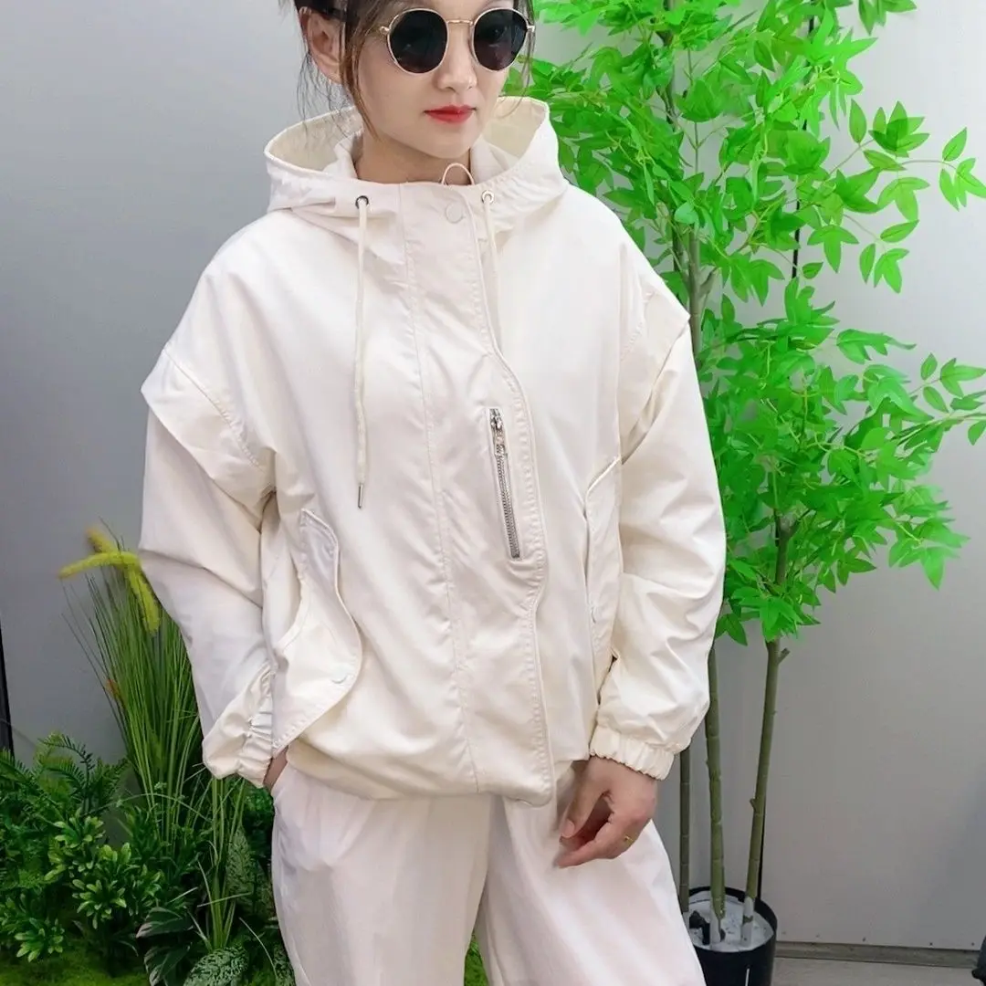 Veste à capuche ample et courte pour femme, nouvelle collection printemps et automne 2025