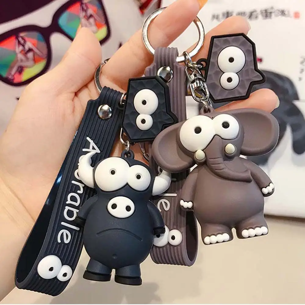 Eye Bull Pendant Bag Trinket Animal Car Interior Accessories Keyring Ornaments Animal Key Chain Elephant Keychain Car Key Ring