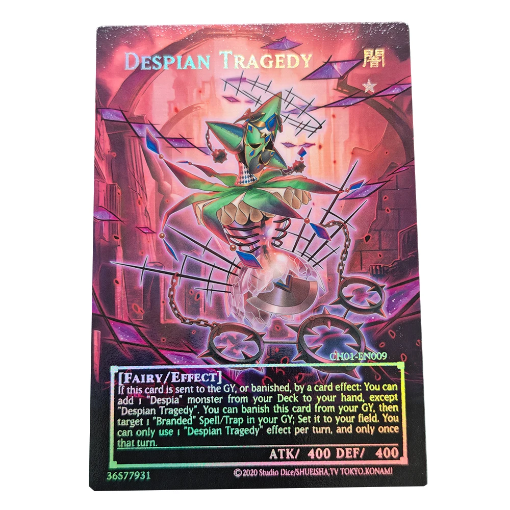 Yu-Gi-Oh DIY homemade Despian Comedy Tragedy Dramaturge Quaeritis Proskenion Luluwalilith Laser Glitter Collectible Card view 4