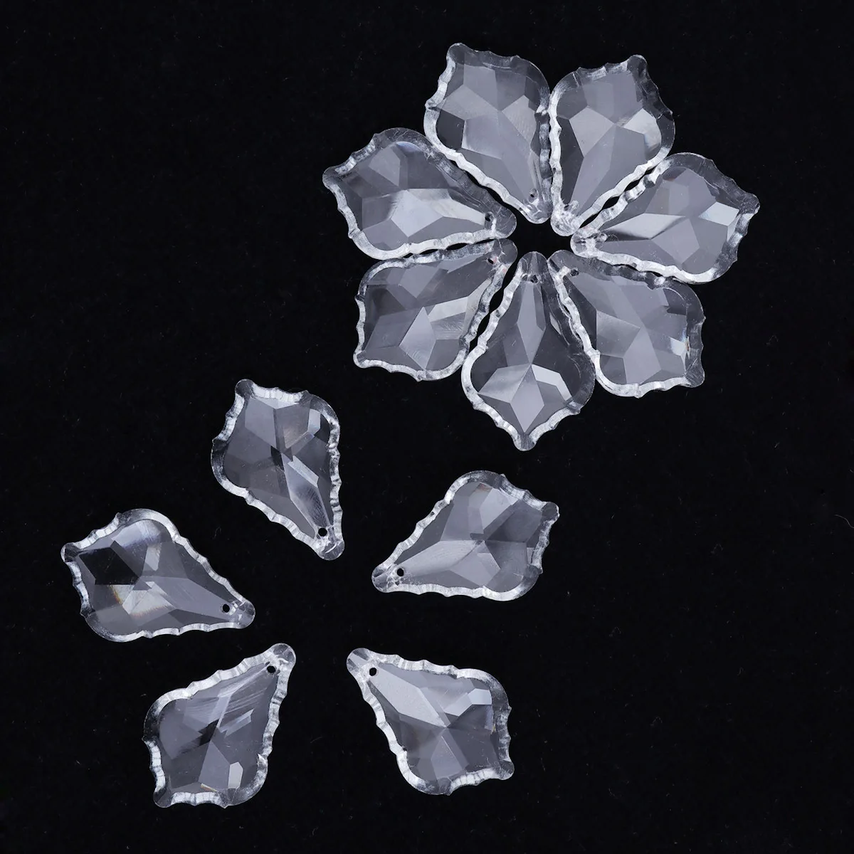 

12Pcs Clear Crystal Chandelier Prisms Pendants 38Mm Glass Reflective Ornaments for Curtains Ceiling Lights Wedding Display