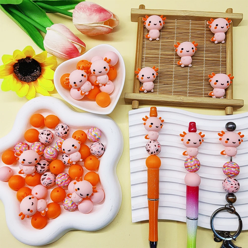 25-teiliges Set aus 3D-Tiere-Silikonperlen im neuen Stil, perfekt für DIY-Schlüsselanhänger, Halsketten, Armbänder und andere Bastelarbeiten – Detail 5