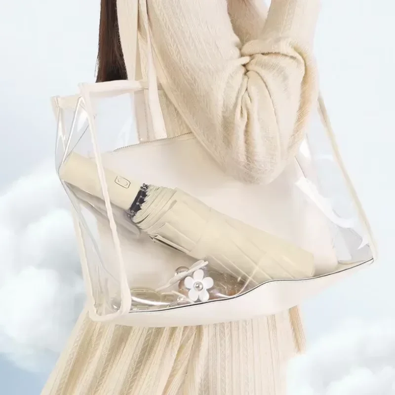 OPPO 24 عظام مظلة قابلة للطي مزدوجة العظام أوتوماتيكية بالكامل للحماية من الأشعة فوق البنفسجية ومقاومة المطر ومقاومة الرياح القوية