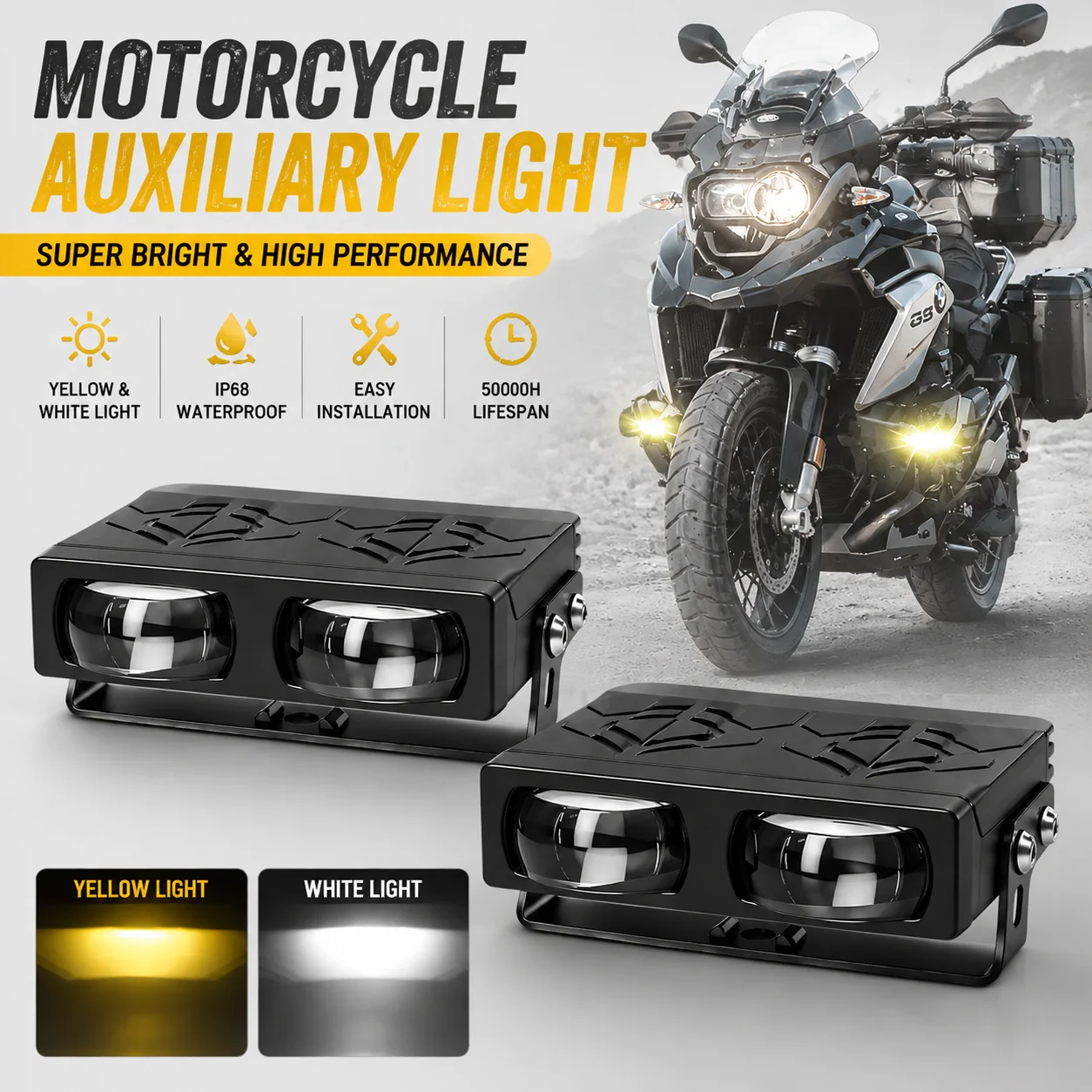 HYNBYZJ LED Car Lens Spotlight High Brightness Modification External Headlight Motorcycle Off Road headlight Spotlight 12V 24V